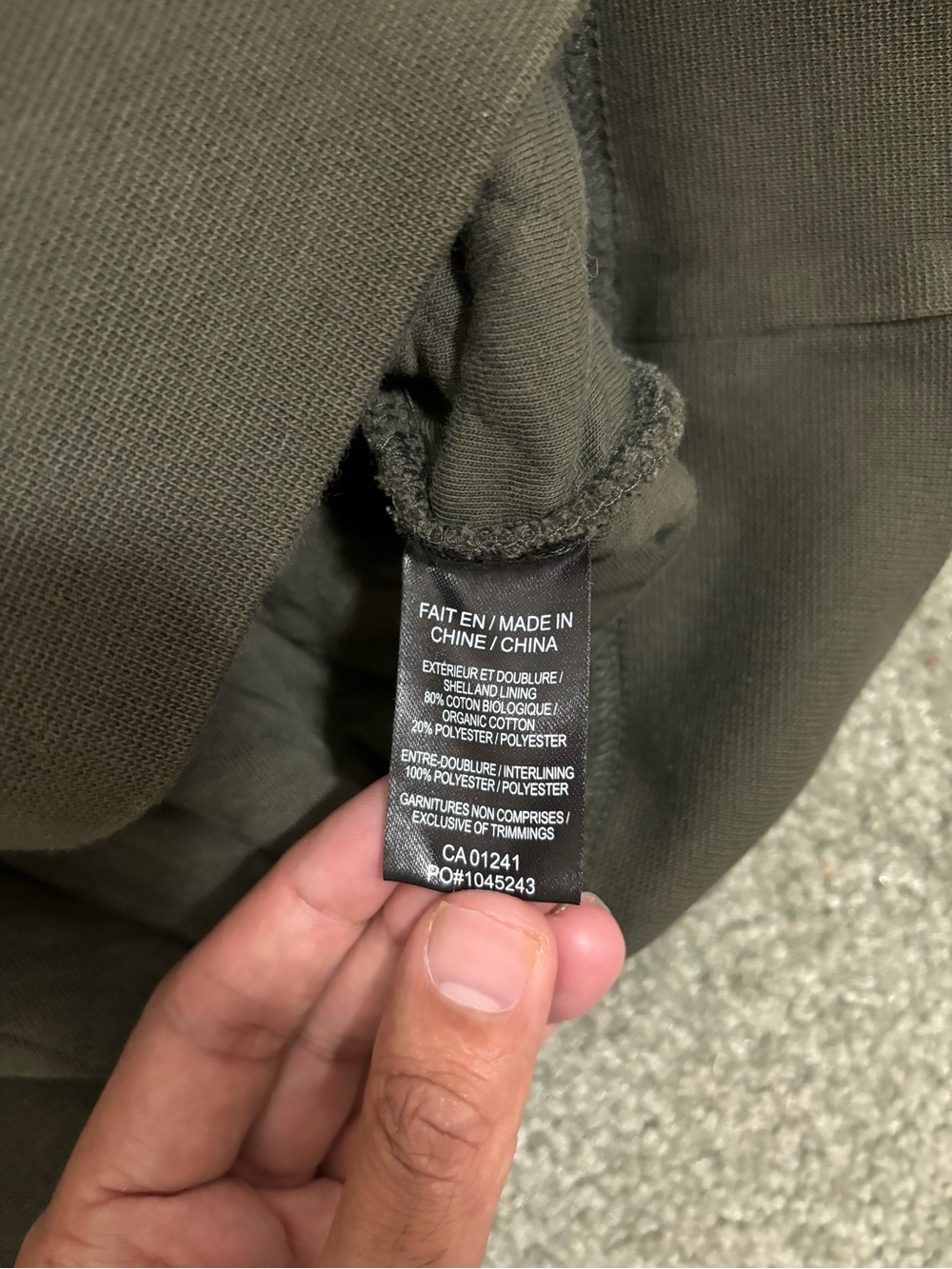 Simons Quilted Olive Green Snap-Front Pullover Hoodie - Picture 4 of 8